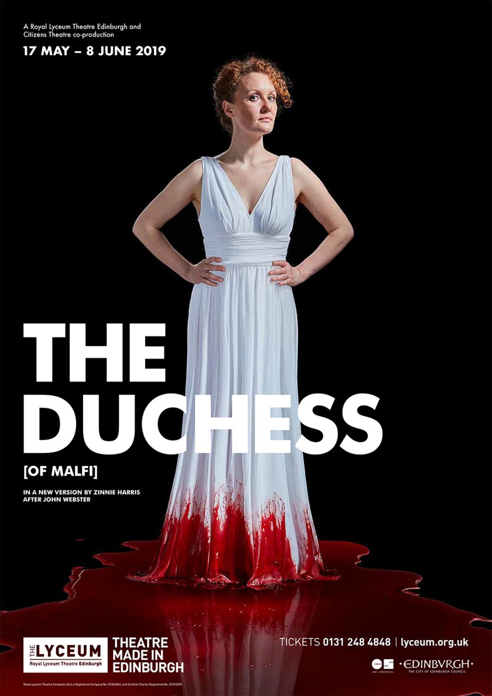 the final poster for The Duchess of Malfi at the Lyceum theatre Edinburgh 